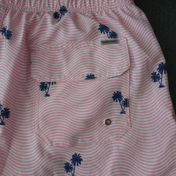 Vintage Summer Pink & White with Blue Palm Trees Size M Bathing Suit - Picture 8 of 15